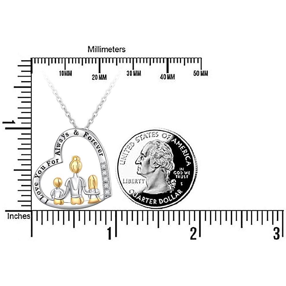 FLYOW Mothers Day Gifts for Women, Sterling Silver Mom Nana Grandma Heart Necklace, Birthday Mothers Day Jewelry Gifts for Mom Grandma Wife from Daughter Son