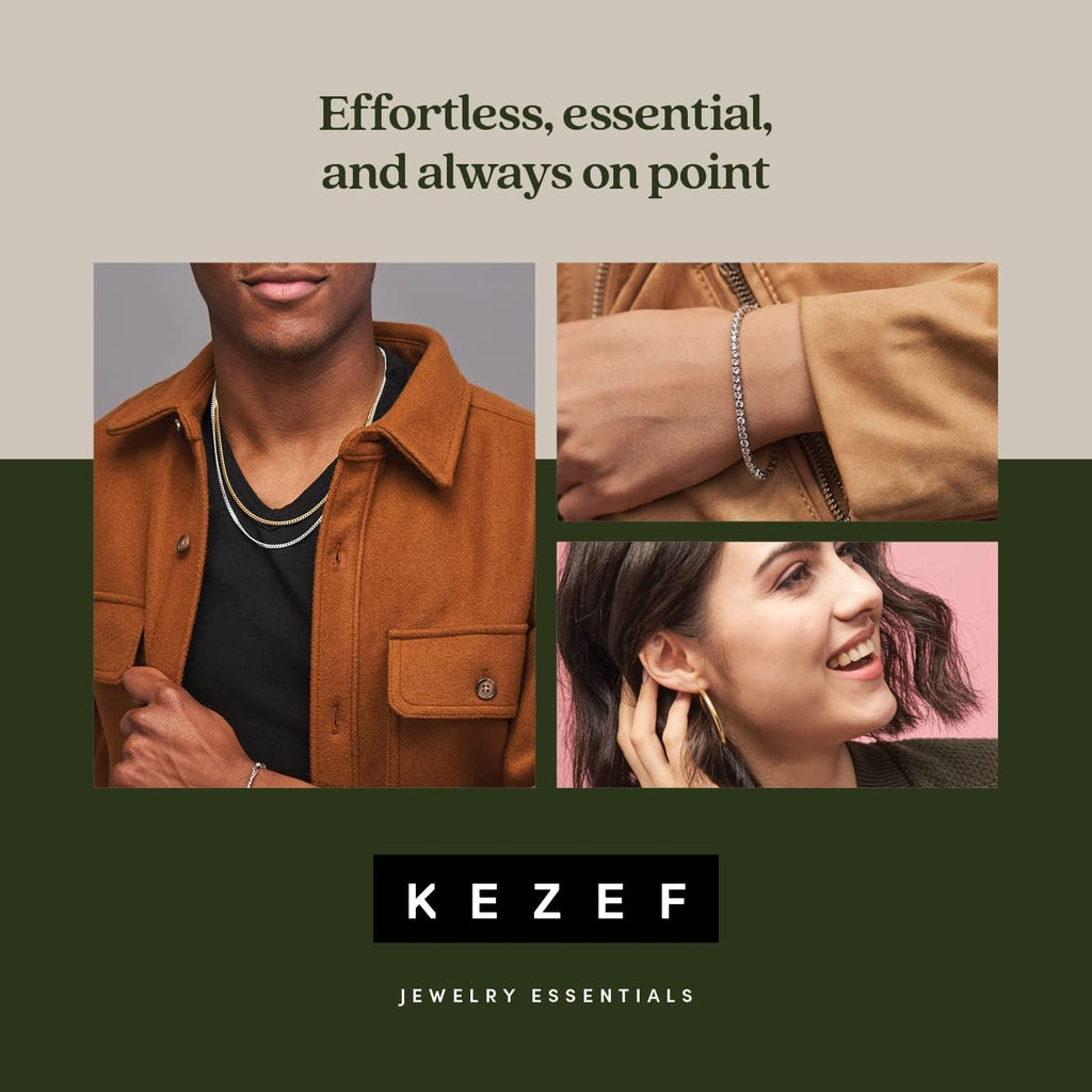 KEZEF 18K Gold Plated 925 Sterling Silver Box Chain Necklace for Women, 1mm Thin & Sturdy Italian Chain Necklace, Rose Gold & Silver Available, 15/16/18/20/22/24/30 Inch