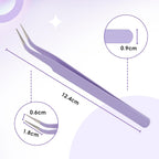 WENDY Lash Tweezers for Eyelash Extensions, Precision Fiber Stainless Steel Lash Applicator Tool for False Eyelashes, Precision Fiber Mega Volume lash-tweezers Use at Home