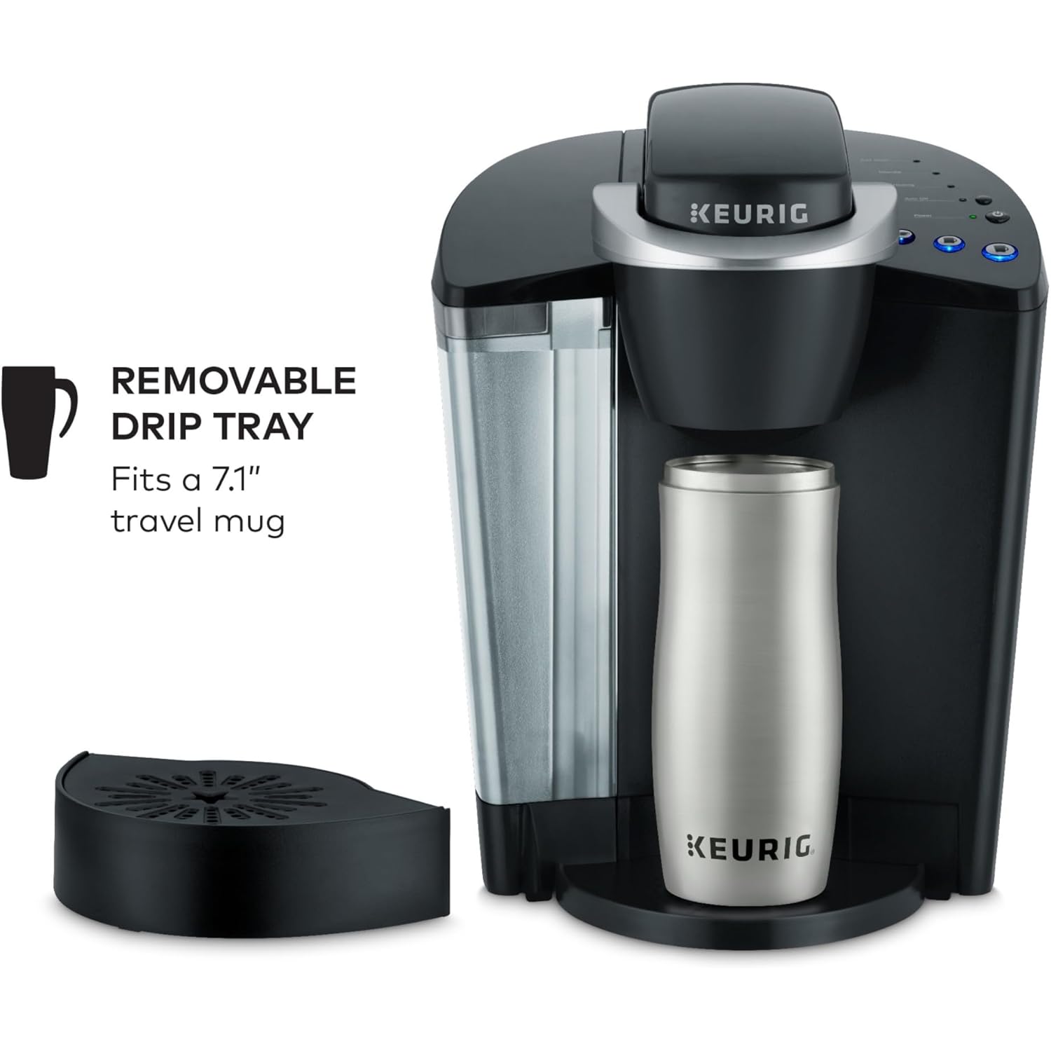 Keurig K-Classic Single Serve K-Cup Pod Coffee Maker, with 3 Brew Sizes, 48oz Removable Reservoir, Black