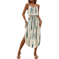 Roseseek Women'S Spaghetti Strap Tie Dye Cami Sun Dress Beach Midi Summer Dresses Resort Wear Vacation Outfits