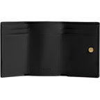 COACH Polished Pebble Leather Essential Mini Trifold Wallet Black One Size
