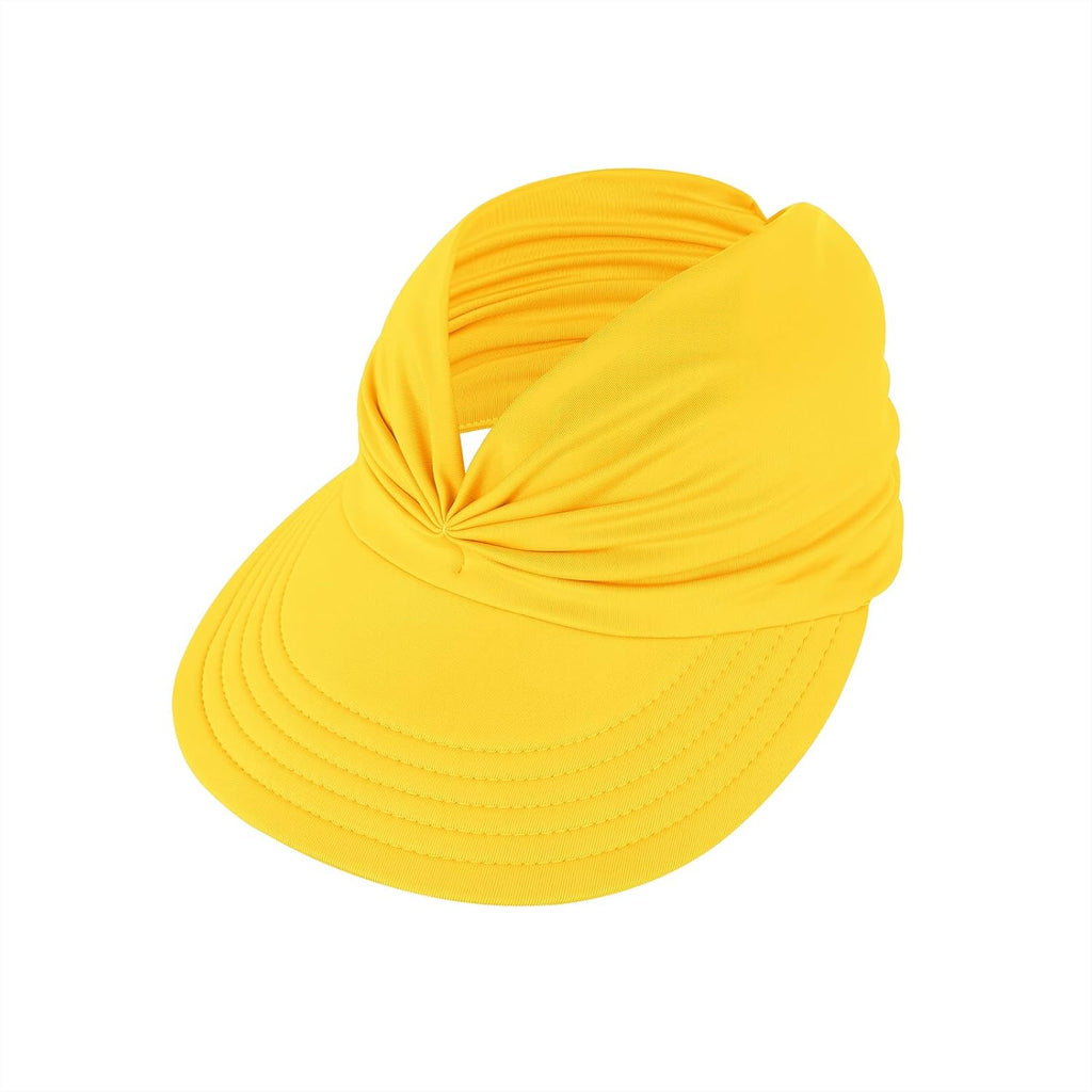 Wide Brim Visor Hats for Women-Lightweight Packable Ponytail Hat, Comfortable Quick-Dry Sun Visor for Casual