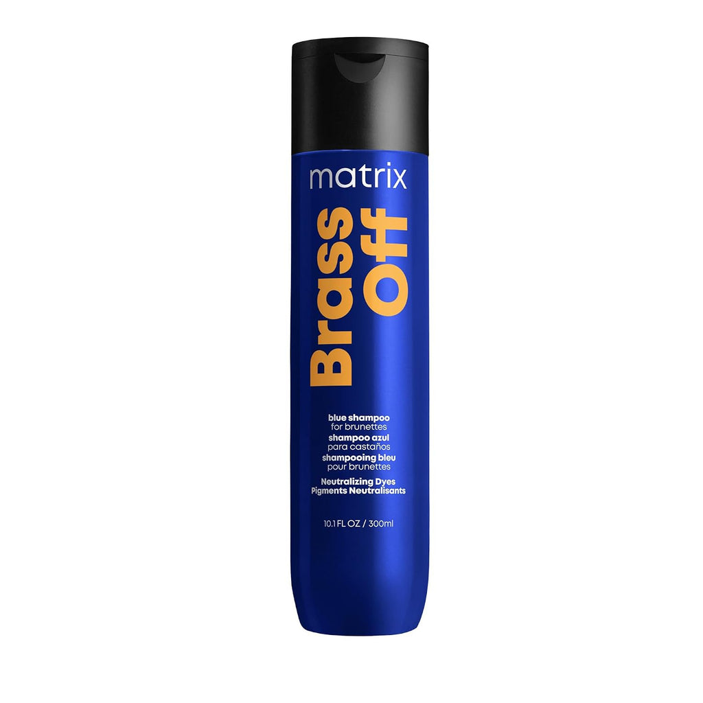 Matrix Brass Off Toning Blue Shampoo - Refreshes And Neutralizes Brassy Tones, For Color Treated Hair, Lightened Brunettes Or Dark Blondes