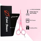Hair Cutting Scissors Extremely Sharp Right-Hand Razor Edge - 5.5” Overall Length,Made Of 420C Japanese Stainless Steel Salon Scissors Professional Barber Haircut Scissors (Pink, 5.5'')