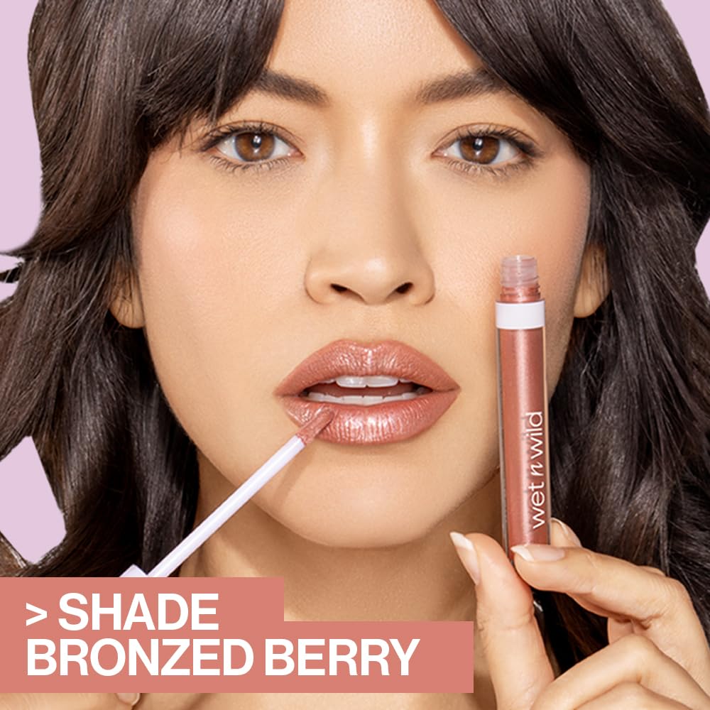 Wet N Wild Megaslicks Lip Gloss, Ultra-Glossy, Vitamin-E Enriched, Ultra-Gloss High Shine Moisturizing, Cruelty-Free & Vegan - Cherish