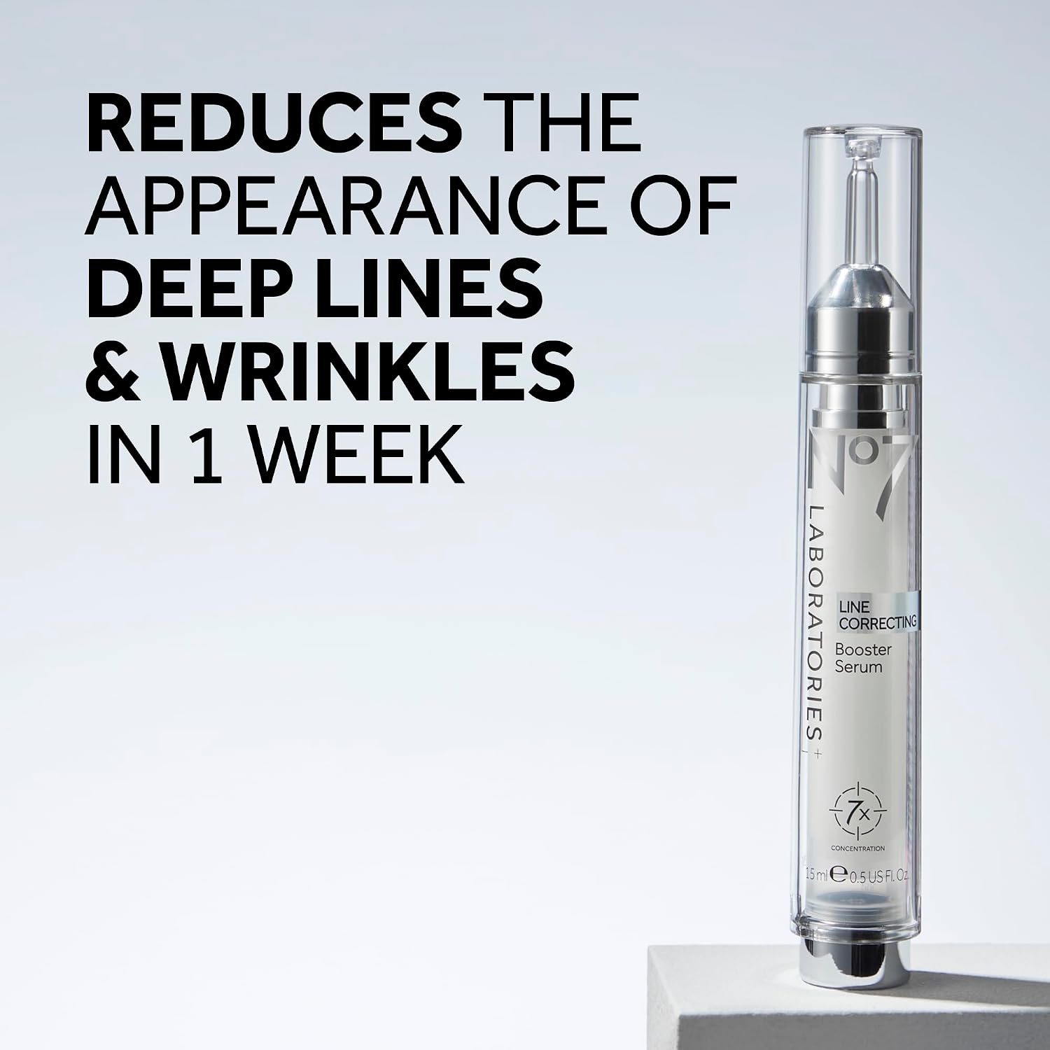 No7 Laboratories Line Correcting Booster Serum - Potent Collagen Peptide Serum For Fine Lines And Wrinkles - Moisturizing Formula For All Aging Skin Types (15 Ml)