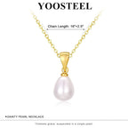 Yoosteel Mothers Day Gifts - Dainty 14K Gold Plated Pearl Choker Necklace Minimalist Elegant Gold Pendant Necklace for Women Trendy Bridesmaid Wedding Gift Jewelry