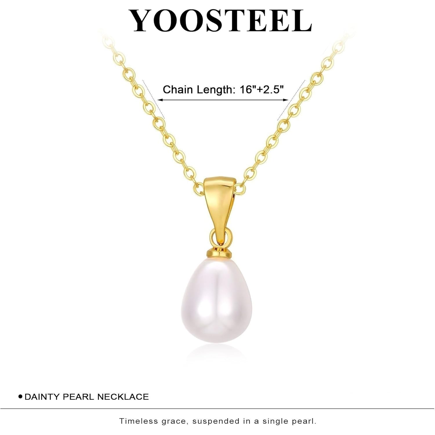 Yoosteel Mothers Day Gifts - Dainty 14K Gold Plated Pearl Choker Necklace Minimalist Elegant Gold Pendant Necklace for Women Trendy Bridesmaid Wedding Gift Jewelry