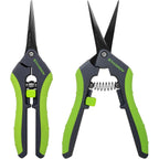 2Pcs 6.5" Pruning Shears For Gardening Ultra Sharp Garden Scissors | Plant Snips For Precise Cuts, Stainless Steel Bonsai Clippers With Spring Loaded, Garden Shears (1Pc Straight & 1Pc Curved)