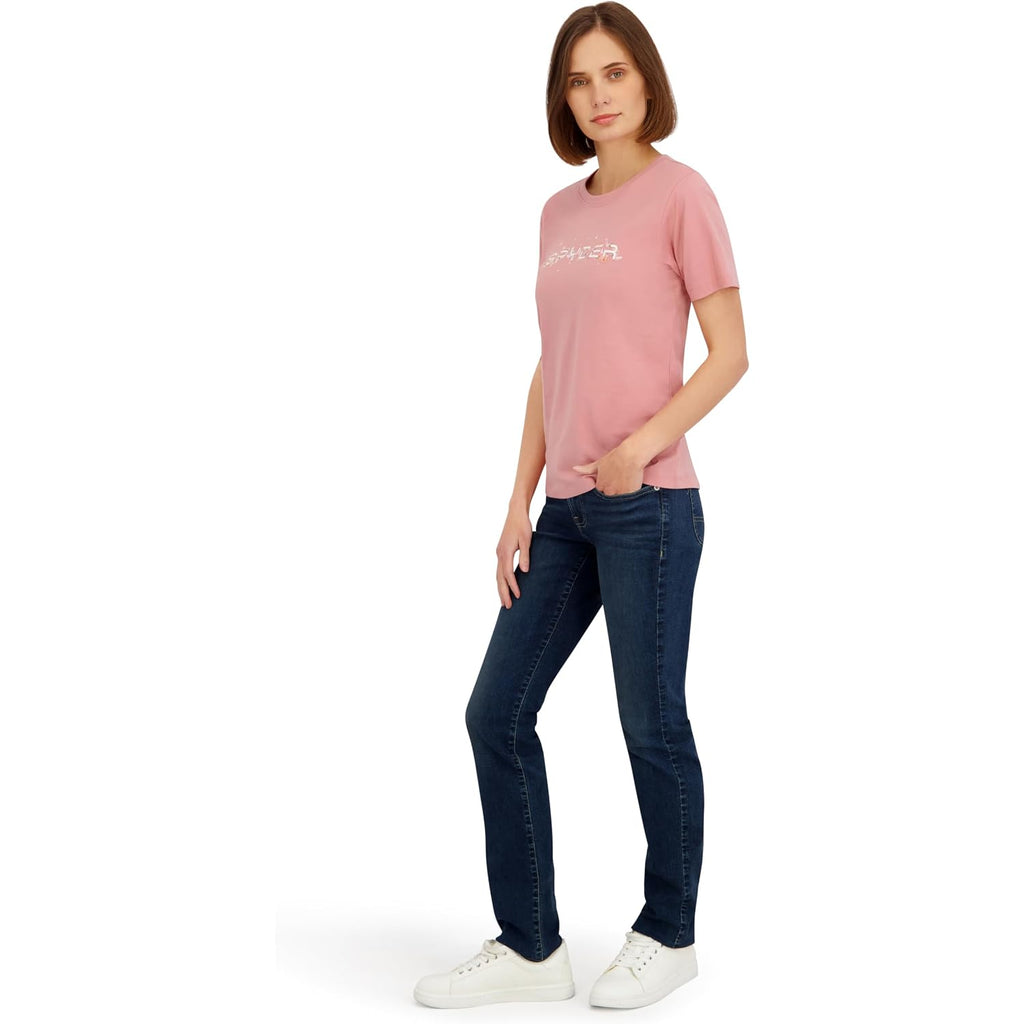Spyder Women's Floral Wordmark Logo Graphic Short Sleeve Tee T-Shirt