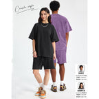 Arssm Mens Oversized T Shirts Cotton Acid Wash Baggy Tees Loose Fit Vintage Heavyweight T-Shirts