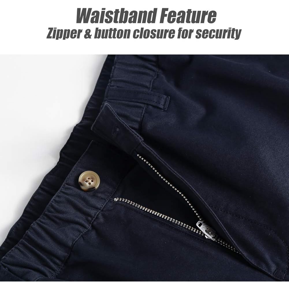 Maamgic Men'S Classic-Fit 5.5" Cotton Casual Shorts Elastic Waistband With Multi-Pocket Daily Wear Walking Summer Outfit