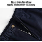 Maamgic Men'S Classic-Fit 5.5" Cotton Casual Shorts Elastic Waistband With Multi-Pocket Daily Wear Walking Summer Outfit