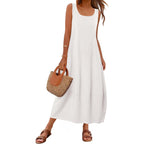 Merokeety Women'S Boho Maxi Sundress 2026 Summer Beach Dress Scoop Neck Sleeveless Loose Tank Dress