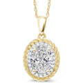 Gem Stone King 1.72 Cttw 14K Yellow Gold IGI Certified Lab Grown Diamond Pendant Necklace | Center Oval Diamond 1.5 Ct | D-E Color | VS1-VS2 Clarity | Gold Necklace For Women | 18 Inch Chain