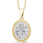 Gem Stone King 1.72 Cttw 14K Yellow Gold IGI Certified Lab Grown Diamond Pendant Necklace | Center Oval Diamond 1.5 Ct | D-E Color | VS1-VS2 Clarity | Gold Necklace For Women | 18 Inch Chain