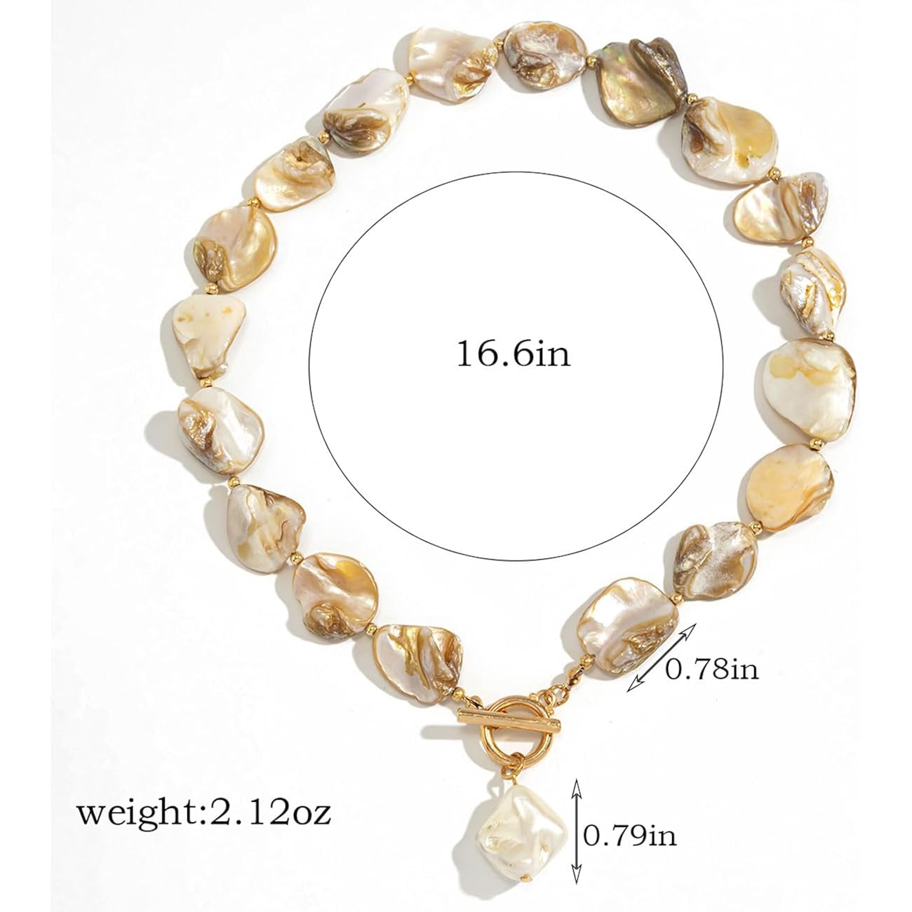 Chunky Shell Choker Necklace for Women Colorful Irregular Shell Beaded Necklaces Baroque Pearl Pendant Necklace Boho Summer Beach Jewelry for Women