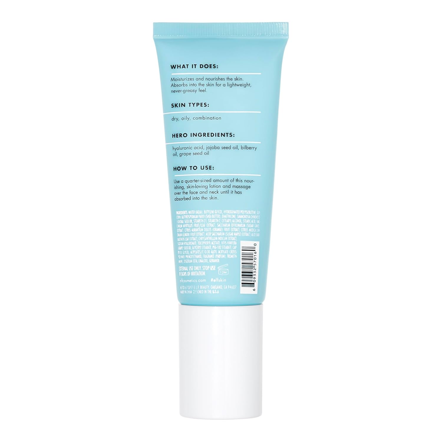 e.l.f. SKIN Holy Hydration! Daily Hydration Moisturizer, Lightweight Face Cream, Hydrating with Aloe & Jojoba, Smooths & Softens Skin, All Skin Types