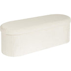 B Fsobeiialeo Ottoman With Storage For Living Room, Sherpa Folding Storage Ottoman Foot Rest, 43.3 Inches Collapsible Bedroom Bench White Cream