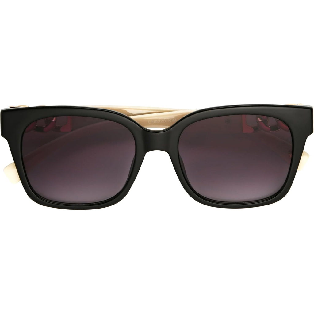 Nine West Women's Katia Sunglasses Square, Black, 55mm Black