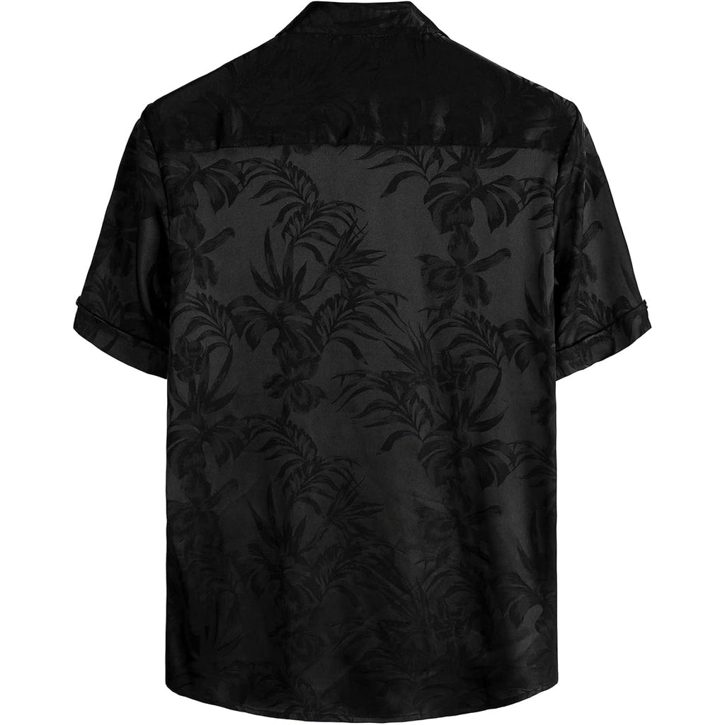 Vatpave Mens Summer Jacquard Regular Fit Shirts Casual Button Down Short Sleeve Beach Tops With Pocket