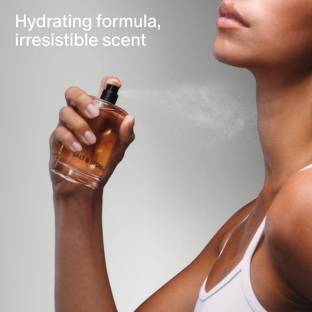 Salt & Stone Body Mist | Santal & Vetiver | Skincare Infused Hair & Body Spray For Women And Men | Hydrating Fragrance With Glycerin And Red Algae | Vegan, Cruelty Free, 3.4 Fl Oz