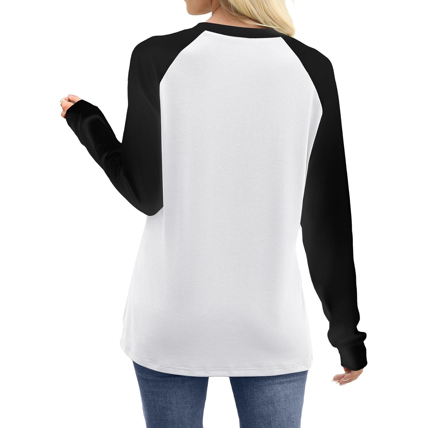 Wiholl Long Sleeve Shirts For Women Color Block Raglan Tops Casual Crewneck Basic Tees Fall Clothes 2026 Fashion