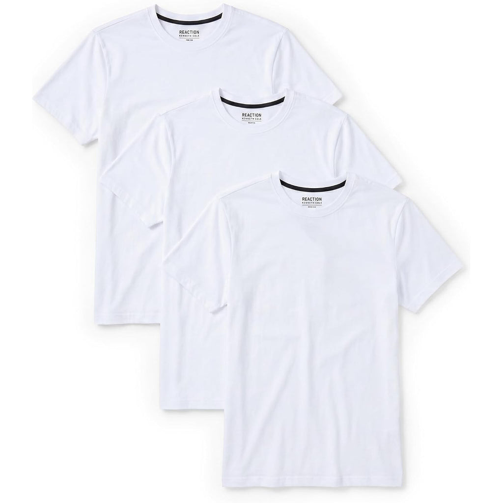 Kenneth Cole Reaction Mens T-Shirt Pack Of 3 - Upf 50+ Cotton/Spandex Jersey Slim Fit T Shirts For Men 3-Pack