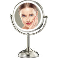 Professional 8.5" Large Lighted Makeup Mirror with Brighter Lights, 1X/10X True HD Magnifying Mirror with 3 Color Dimmable Lights, 90 Shadowless LEDs, 360°Swivel Seamless Vanity Mirror, Pearl Nickel