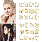 24 Pcs Gold Silver Hair Braids Dreadlock Non-Piercing Ear Clip Beard Beads Cuffs Clip Hair Accessories Styling Fashion Jewelry Gift Toos For Women Men
