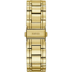 Guess Women'S Gold-Tone Stainless Steel Crystal Embellished Bracelet Watch With Day, Date + 24 Hour Military/Int'L Time. Color: Gold-Tone (Model: U0628L2)