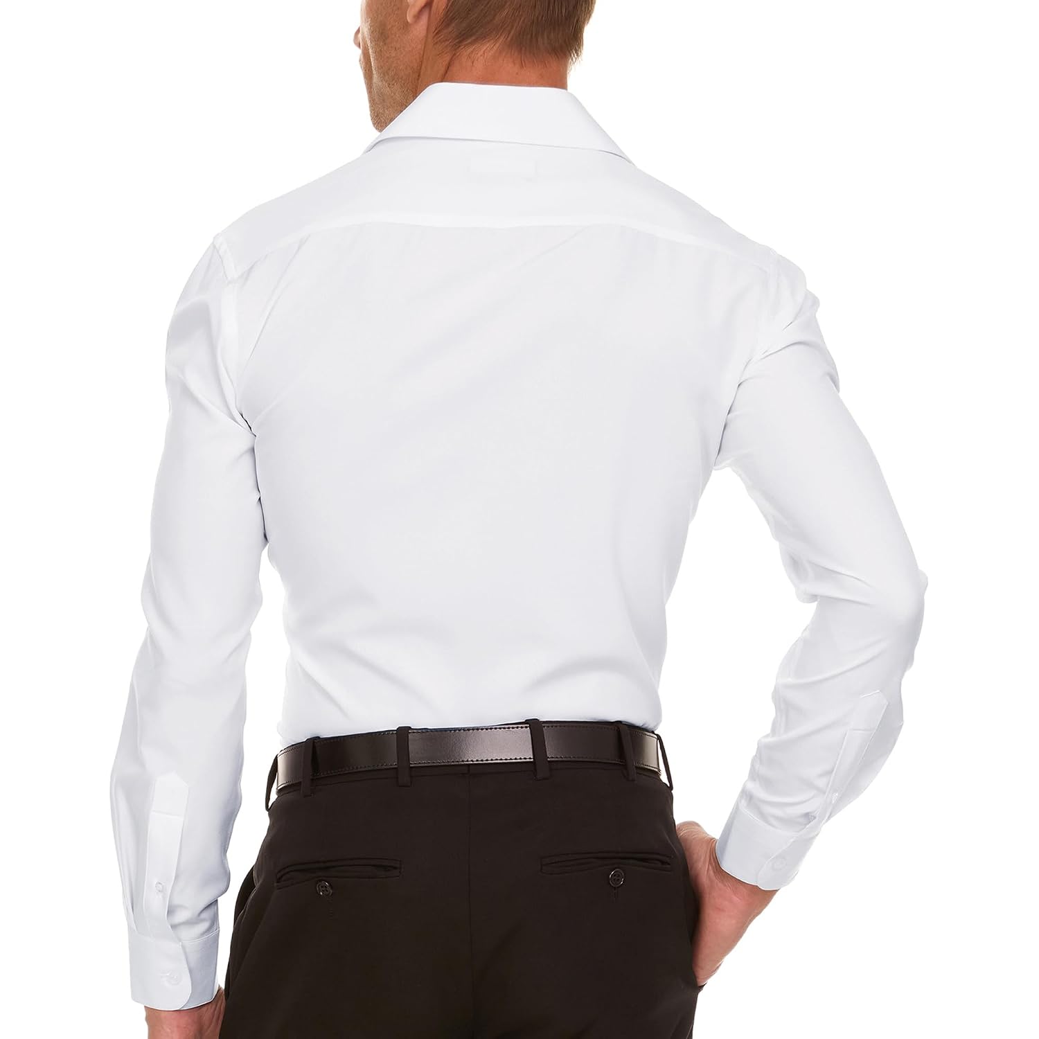 Nautica Slim Fit Mens Dress Shirts Long Sleeve Performance Polyester Fabric Wrinkle Free 4-Way Stretch