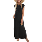 Zeagoo Summer Dresses For Women 2026 Long Maxi Sundresses Loose Split Wrinkle-Free Beach Travel Vacation Clothes