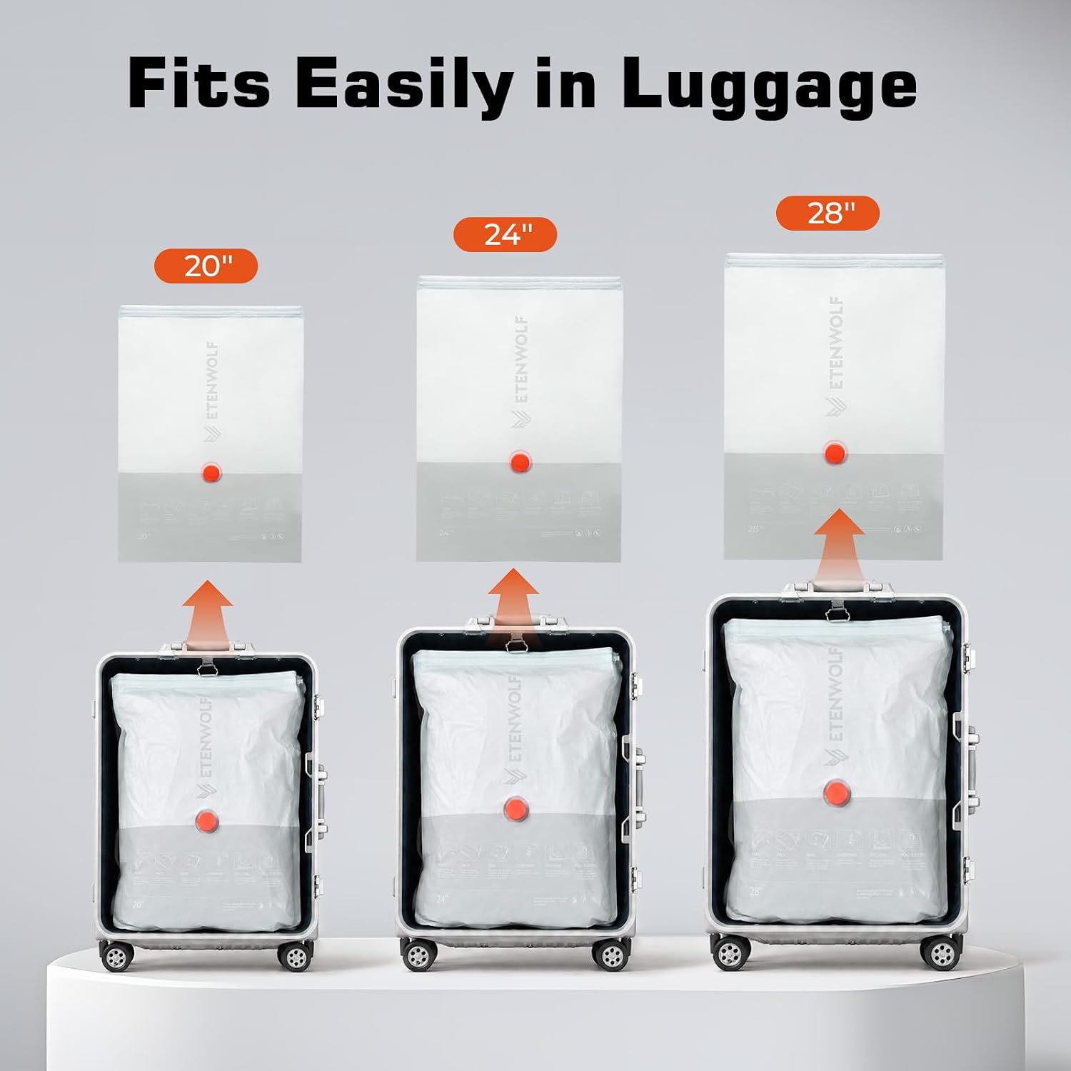 Etenwolf 15 Pack Reusable Vacuum Storage Bags For Travel With Rechargeable Air Pump,Vacuum Compression Packing Seal For Clothes, Blankets, Seasonal Storage,Carry-On Space Saver Bags In 3 Sizes