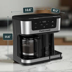 Pantrymade Dual Brew Coffee Maker | 12 Cup Glass Carafe & Single Serve K-Cup Combo | Programmable Touchscreen Coffee Machine for Ground Coffee or Pods | Auto Shut-Off, Black