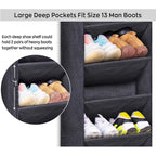 Sleeping Lamb Over The Door Shoe Organizer For Closet With Large Deep Pockets, Narrow Shoe Rack For Door Hanging Boots Storage, Black