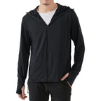 Men'S Upf 50+ Sun Protection Outdoor Lightweight Full Zip Hoodie Jacket Long Sleeve Fishing Hiking Performance Shirt