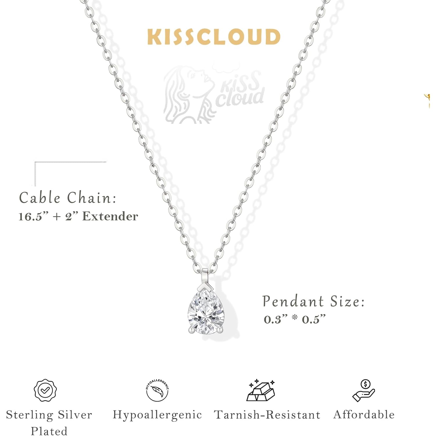 Gold Necklace for Women 14K Gold Plated Dainty Pendant Chain Puffy Heart Italian Horn Radiant Sun Compass CZ Teardrop Bow Charm Trendy Jewelry Gift