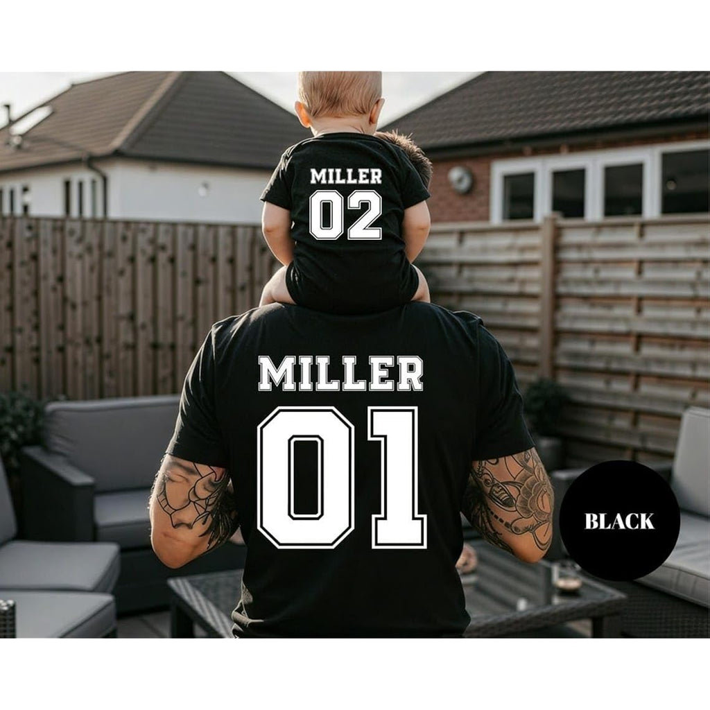 Personalized Our First Father'S Day Shirt Gift For Dad & Baby, Custom Dad Shirts & Baby Onesie For Fathers Day