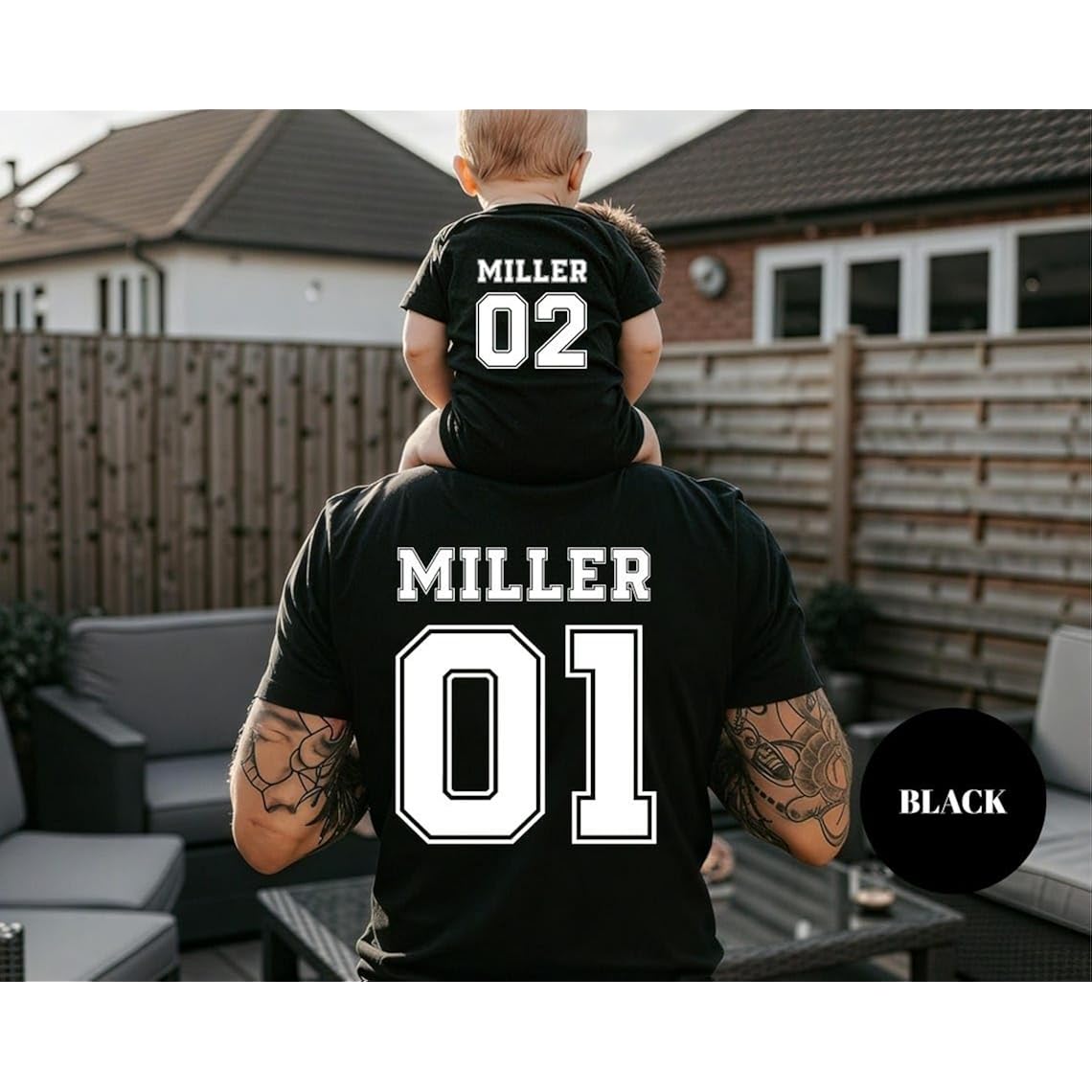 Personalized Our First Father'S Day Shirt Gift For Dad & Baby, Custom Dad Shirts & Baby Onesie For Fathers Day