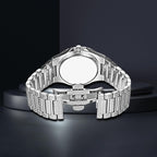 Gosasa Luxury Unisex Crystal Diamond Watches Big Face Women'S Men'S Quartz Watch Gold Silver Rose Gold Stainless Steel Bracelet Band