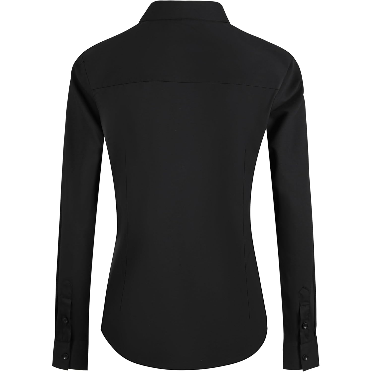 Regular, Petite & Tall XS-6XL Women's Stretch Long Sleeve Button Down Dress Shirts Solid Business Casual Work Blouse
