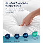 Fracho Cotton Mattress Topper Queen Size, Extra Thick Pillow Top Mattress Pad Cover With Breathable Pure Cotton Surface, Cooling Plush Bed Topper For Back Support, 8-21" Elastic Deep Pocket, White