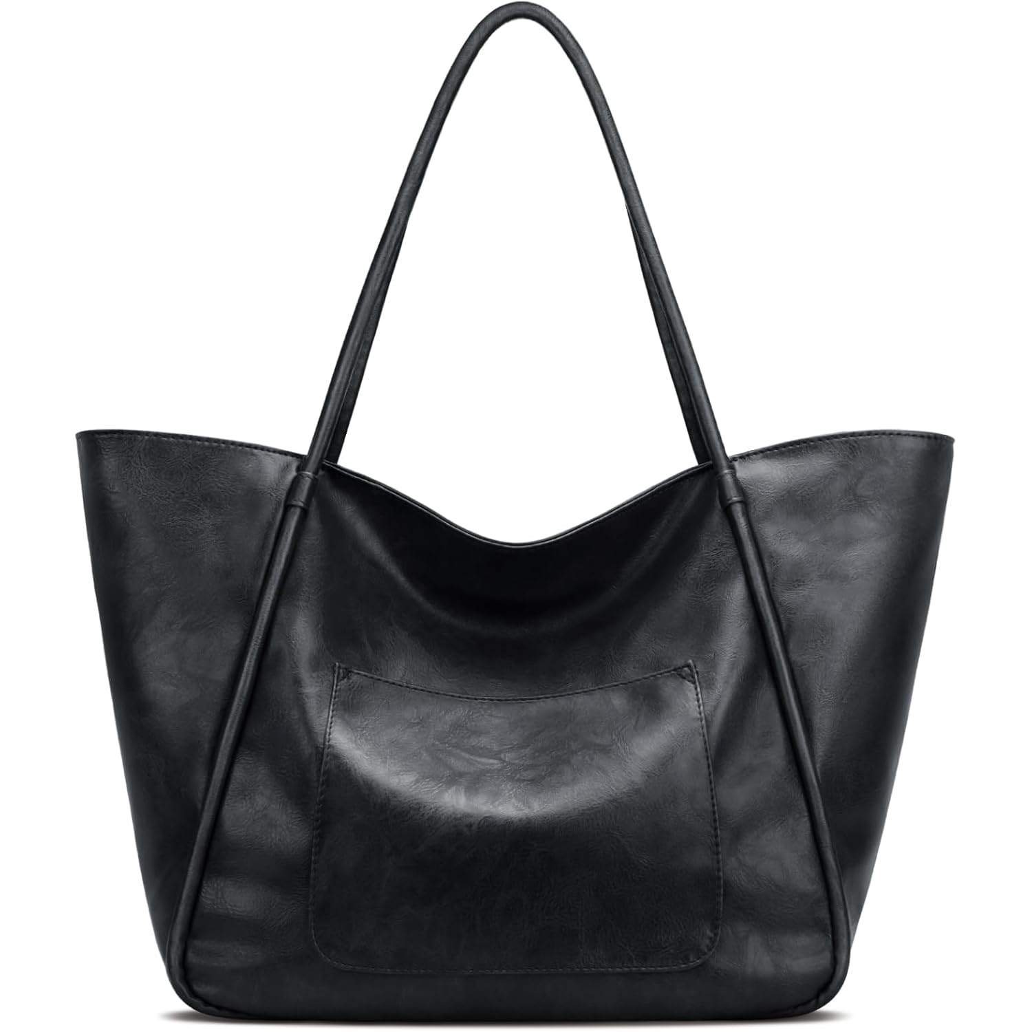 KKXIU Large Tote Bag for Women with Zipper Work Leather Travel Purse and Handbags