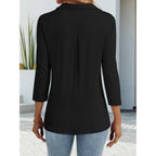 Lyhipss 3/4 Length Sleeve Womens Tops Dressy Casual V Neck Polo Shirts Business Work Blouses 2025 Trendy Tunic Top