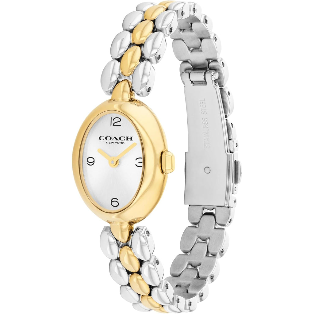 Coach Sammy Women'S 2H Quartz Watch Gift Set With Matching Adjustable Jewelry Bracelet - Oval Case - Minimalist Style - Gift For Her - 22.5Mm