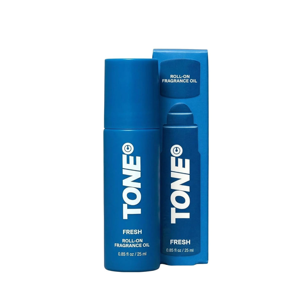 TONE Roll-on Fragrance Oil for Men, Fresh, Fragrance Oil with Notes of Amber, Bergamot, and Jasmine, 0.85 fl oz