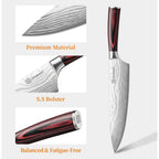 KEEMAKE Chef Knife - 8 Inch High Carbon Stainless Steel Kitchen Knife with Ergonomic Handle, Professional Kitchen Gadgets with Gift Box for Men and Women, Father Day Gifts