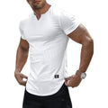 Jmierr Mens Muscle Slim T Shirts Texture V Neck Longline Henley Gym Workout Athletic Tee Shirt